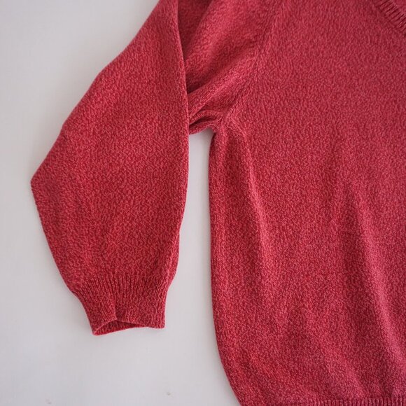 Vintage Tabi International Sweater Red Cotton Knit Minimalist Quiet Luxury S - Picture 7 of 8